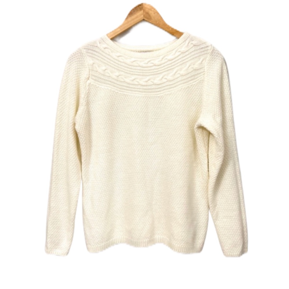 Croft & Barrow Cream Knit Sweater Size Medium